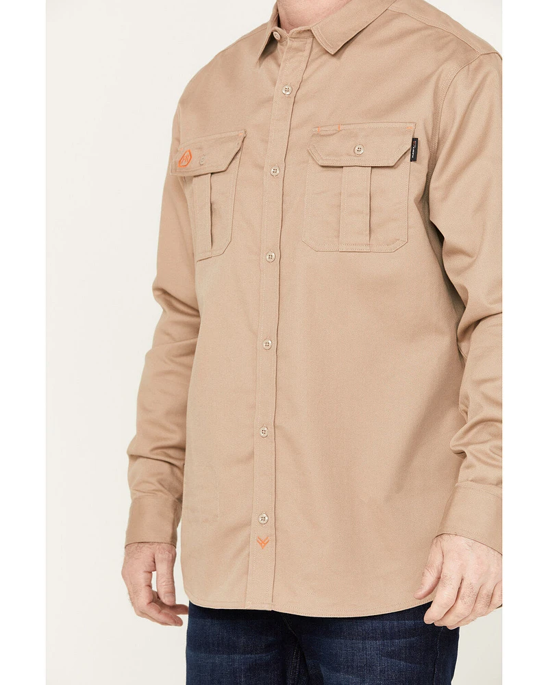 Hawx Men's FR Solid Long Sleeve Button-Down Woven Shirt