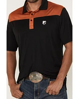 RANK 45® Men's Barrier Color Block Short Sleeve Button-Down Polo Shirt