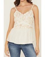 Shyanne Women's Swiss Dot Embroidered Mesh Cami