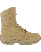 Reebok Men's Stealth 8" Lace-Up Side-Zip Desert Khaki Work Boots - Composite Toe