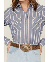Cowboygirl by Jenna Paulette Women's Striped Long Sleeve Pearl Snap Western Shirt