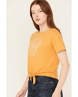 Shyanne Women's Cowboy Take Me Away Short Sleeve Tie-Front Tee