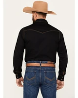 Wrangler Retro Men's Solid Long Sleeve Snap Western Shirt