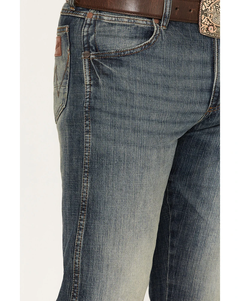 Wrangler Retro Men's Dark Knight Medium Wash Stretch Slim Straight Jeans
