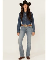 Wrangler Retro Women's Alaina Light Wash Mid Rise Bootcut Stretch Denim Jeans