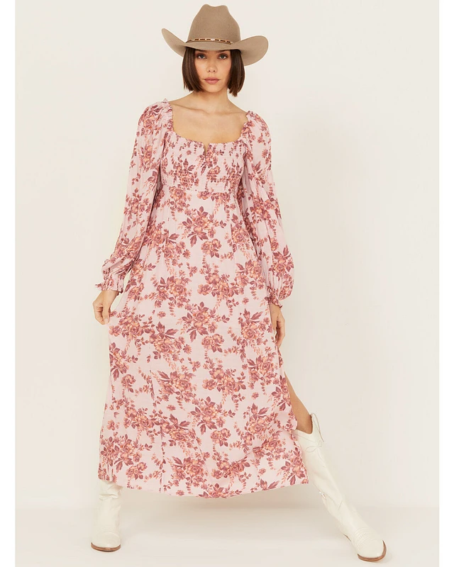 Free People Women's Jaymes Floral Print Midi Long Sleeve Dress at Mall of  America in Bloomington, MN
