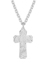Montana Silversmiths Men's Born In The USA Patriotic Cross Necklace