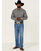 Blue Ranchwear Men's Small Plaid Long Sleeve Snap Western Shirt