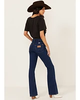 Wrangler Women's Dark Westward Mid Rise Bootcut Denim Stretch Jeans
