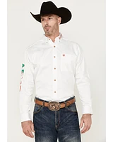 Ariat Men's Team Mexico Logo Twill Classic Fit Long Sleeve Button-Down Western Shirt