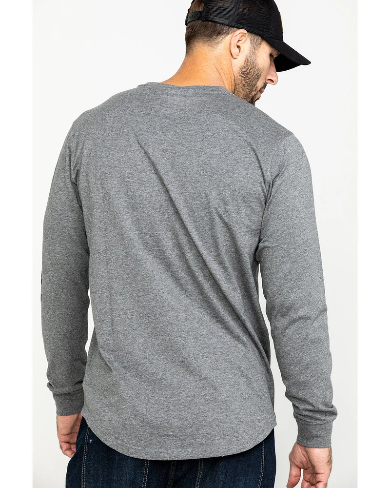 Hawx Men's Gray Logo Sleeve Long Work T-Shirt - Tall
