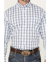 Wrangler Men's Classics Plaid Print Long Sleeve Button-Down Western Shirt - Big