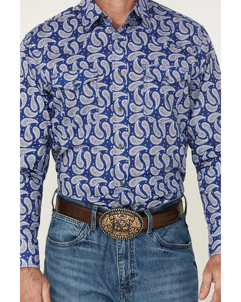Wrangler 20X Men's Paisley Print Long Sleeve Snap Stretch Western Shirt
