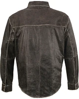 Milwaukee Leather Men's Lightweight Leather Shirt - Big & Tall
