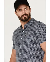 Brixton Men's Charter Tile Short Sleeve Button-Down Stretch Shirt