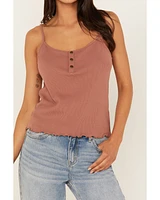 Cleo + Wolf Women's Rib Knit Henley Tank