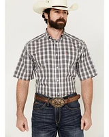 Ariat Men's Berkley Ombre Plaid Print Short Sleeve Button-Down Western Shirt