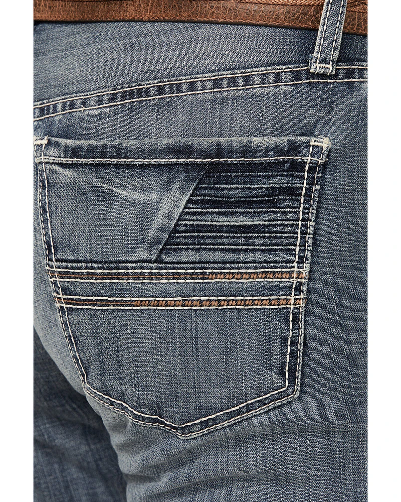 Cinch Men's Ian Medium Stonewash Slim Bootcut Performance Stretch Denim Jeans