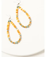 Paige Wallace Women's Spiny Oyster Long Loop Earrings
