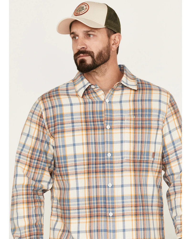 Brothers and Sons Men's Casual Plaid Print Long Sleeve Woven Shirt