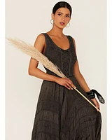Scully Women's Lace-Up Jacquard Maxi Dress