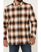 Cody James Men's Hombre Plaid Print Long Sleeve Button-Down Stretch Western Shirt - Tall