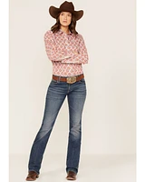 Cinch Women's Paisley Print Long Sleeve Button Down Core Shirt