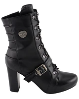 Milwaukee Leather Women's Block Heel Lace Front Boots - Round Toe