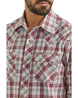 Wrangler Retro Men's Plaid Print Long Sleeve Snap Western Shirt