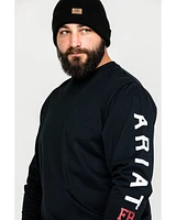 Ariat Men's FR Roughneck Skull Logo Crew Long Sleeve Work T-Shirt - Big