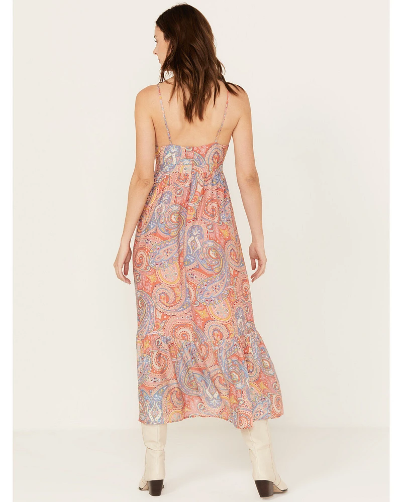 Molly Bracken Women's Isabelle Paisley Print Sleeveless Midi Dress