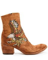 Marco Delli Women's Embroidered Eagle Fashion Booties - Round Toe