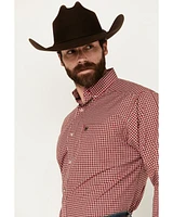 Ariat Men's Porter Plaid Print Long Sleeve Button-Down Performance Shirt - Tall