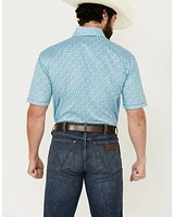 Panhandle Men's Southwestern Print Short Sleeve Pearl Snap Stretch Western Shirt