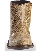 Liberty Black Women's Breton Snake Print Booties - Round Toe