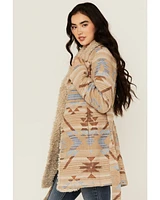 Idyllwind Women's Lynn Southwestern Print Fur Collar Shacket