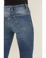 Good American Women's Legs Medium Wash High Rise Pull-On Flare Jeans