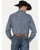 Wrangler Retro Premium Men's Check Plaid Print Long Sleeve Snap Western Shirt