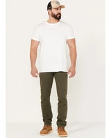 Brothers and Sons Men's Olive Night Wash Tucker Slim Straight Stretch Denim Jeans