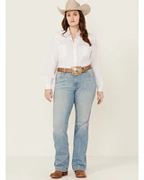 Ariat Women's Nia Light Wash Perfect Rise Slim Trouser Stretch Denim Jeans - Plus