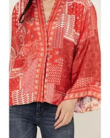 Johnny Was Women's Cosmo Nana Reversible Patchwork Floral Print & Paisley Bandana Kimono