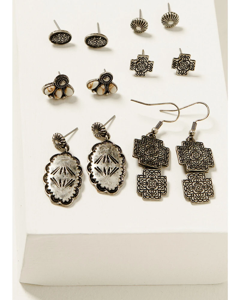 Shyanne Women's Isla Oasis Stamped Earring Set - 6 Piece