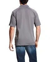 Ariat Men's Grey AC Pique Short Sleeve Polo Shirt