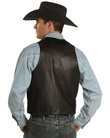 Scully Men's Whipstitch Leather Lapel Vest