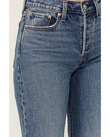 Levi's Premium Fair Point Women's Medium Wash High Rise Straight Stretch Denim Jeans