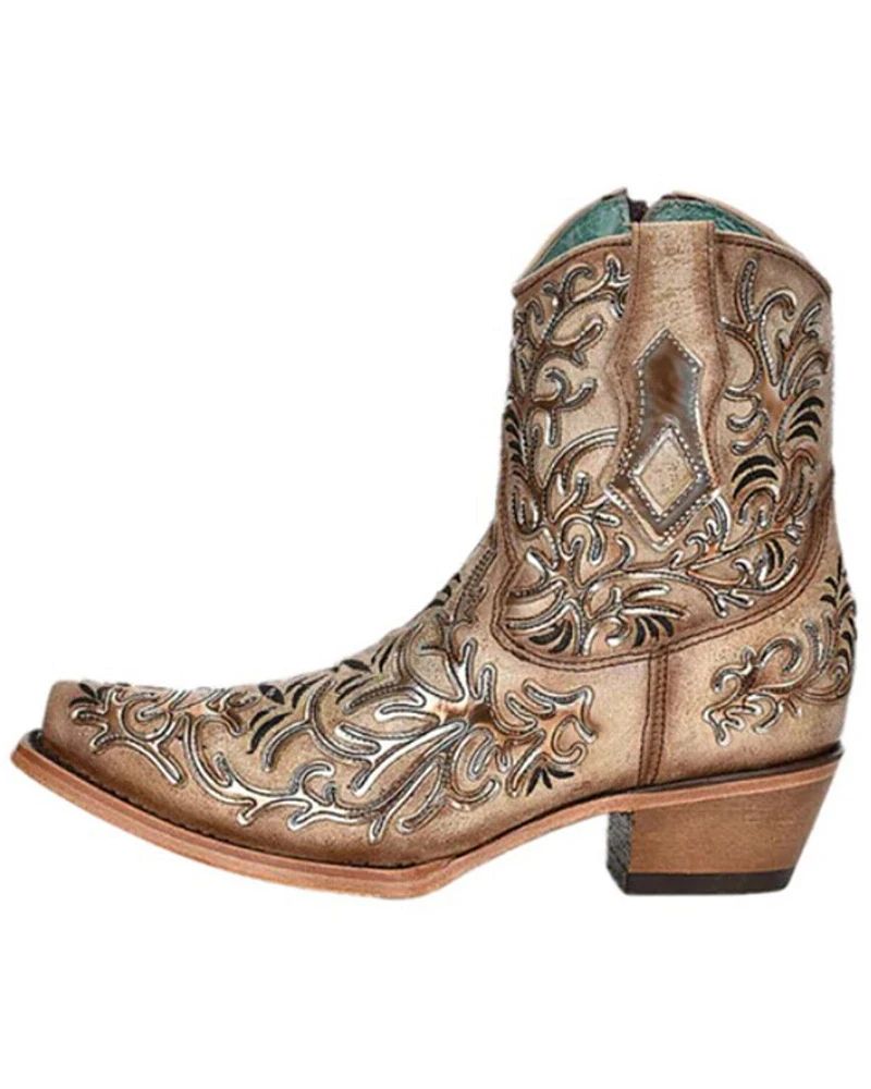 Corral Women's Overlay Western Booties - Snip Toe