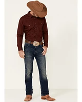 Gibson Men's Basic Solid Long Sleeve Pearl Snap Western Shirt - Big
