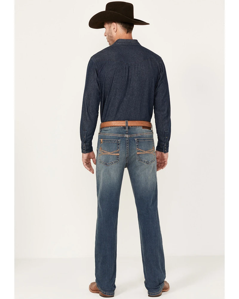 RANK 45® Men's Sidewinder Wash Ambush Slim Straight 4-Way Stretch Denim Performance Jeans - Tall