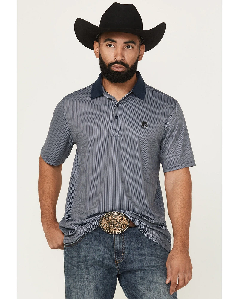 RANK 45® Men's Railroad Striped Short Sleeve Polo