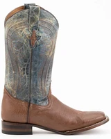 Ferrini Men's Smooth Quill Ostrich Exotic Boots - Broad Square Toe